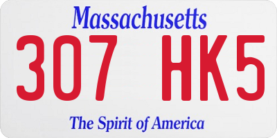 MA license plate 307HK5