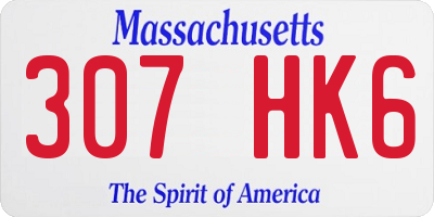 MA license plate 307HK6