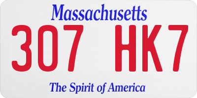 MA license plate 307HK7