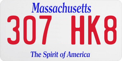 MA license plate 307HK8