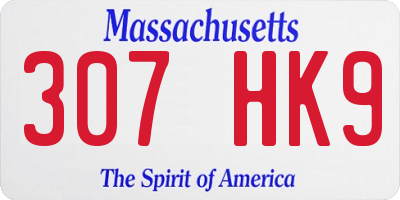MA license plate 307HK9