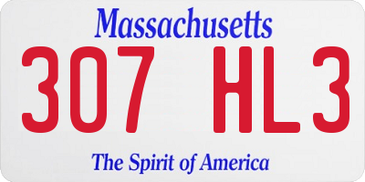 MA license plate 307HL3