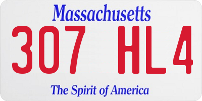MA license plate 307HL4