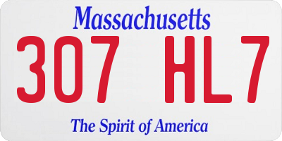 MA license plate 307HL7