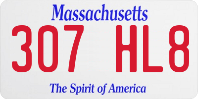 MA license plate 307HL8