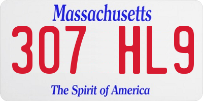 MA license plate 307HL9