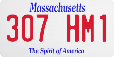 MA license plate 307HM1