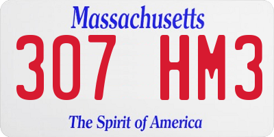MA license plate 307HM3
