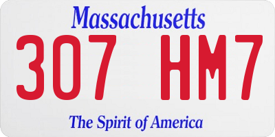 MA license plate 307HM7