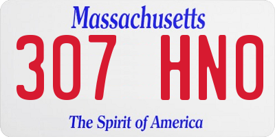 MA license plate 307HN0