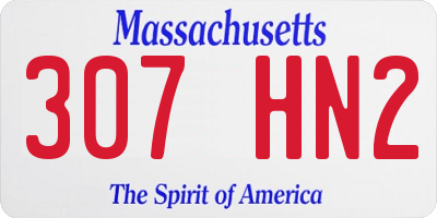 MA license plate 307HN2
