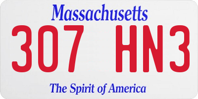 MA license plate 307HN3
