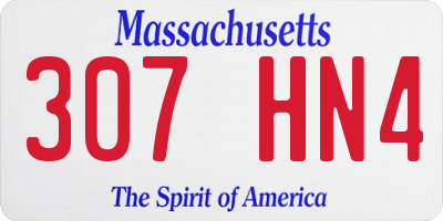 MA license plate 307HN4