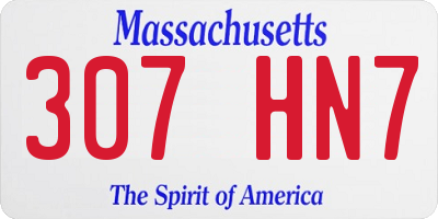 MA license plate 307HN7