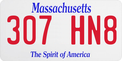 MA license plate 307HN8
