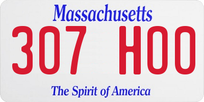MA license plate 307HO0