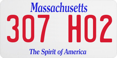 MA license plate 307HO2