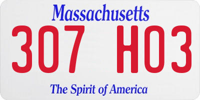 MA license plate 307HO3