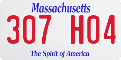 MA license plate 307HO4