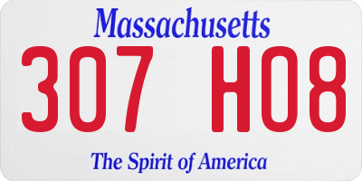 MA license plate 307HO8