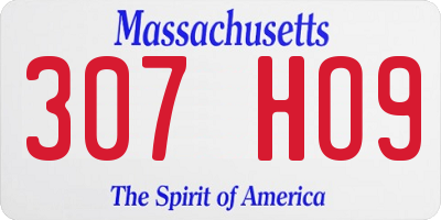 MA license plate 307HO9