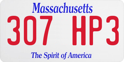 MA license plate 307HP3