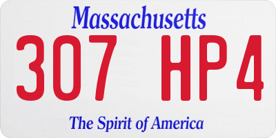 MA license plate 307HP4