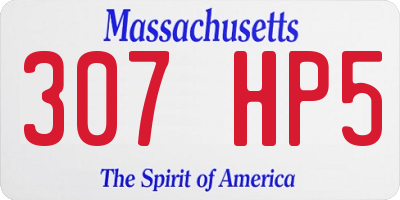 MA license plate 307HP5