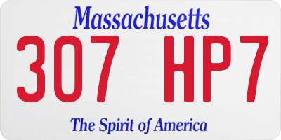 MA license plate 307HP7