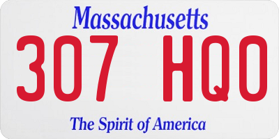 MA license plate 307HQ0