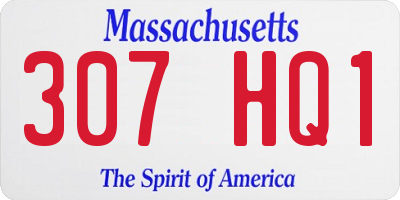 MA license plate 307HQ1