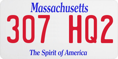 MA license plate 307HQ2