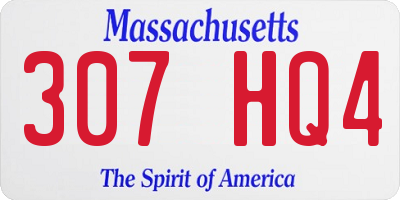 MA license plate 307HQ4