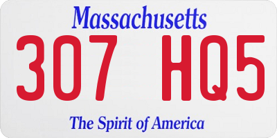 MA license plate 307HQ5