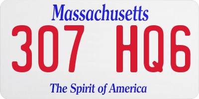 MA license plate 307HQ6