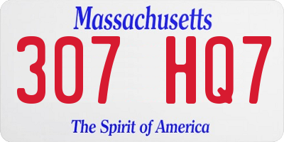 MA license plate 307HQ7