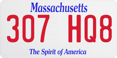 MA license plate 307HQ8