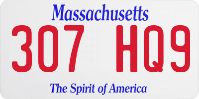 MA license plate 307HQ9