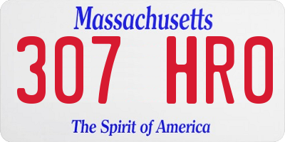 MA license plate 307HR0