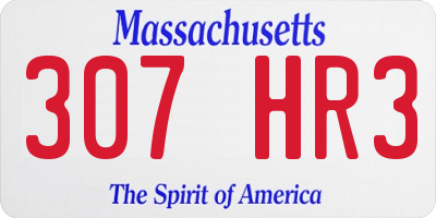 MA license plate 307HR3