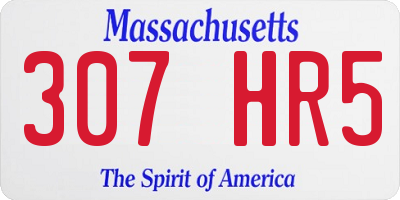 MA license plate 307HR5