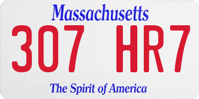 MA license plate 307HR7