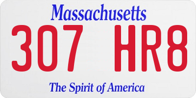 MA license plate 307HR8