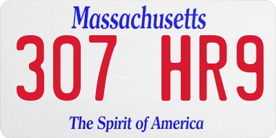 MA license plate 307HR9