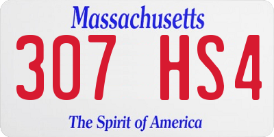 MA license plate 307HS4