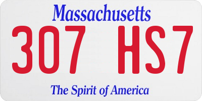 MA license plate 307HS7
