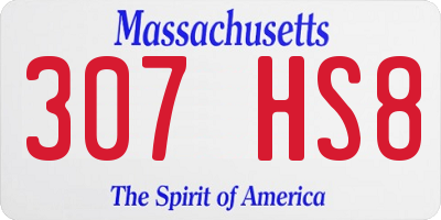 MA license plate 307HS8
