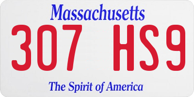 MA license plate 307HS9