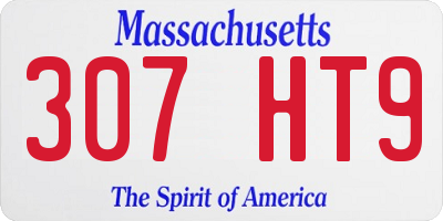 MA license plate 307HT9