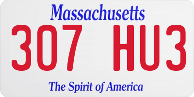 MA license plate 307HU3